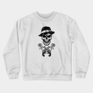 Skull Drawing, Skull Gangster Tattoo Crewneck Sweatshirt